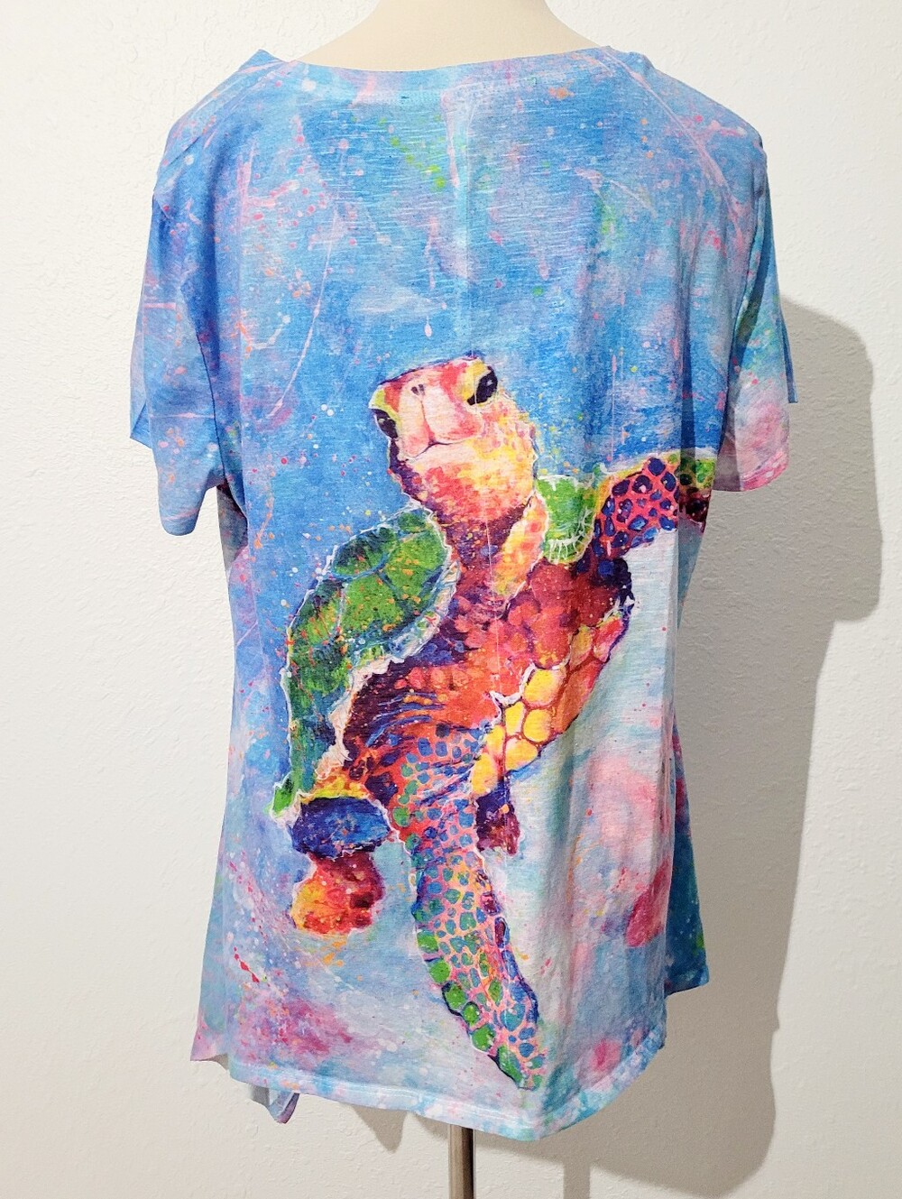 Leoma Lovegrove Sea Turtle Tunic Top Beach Cover Up Size XL Coastal Resort Art - Picture 5 of 10